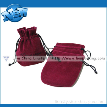 Soft Gift Drawstring Jewelry Velvet Pouch with Round Corner (L-030)